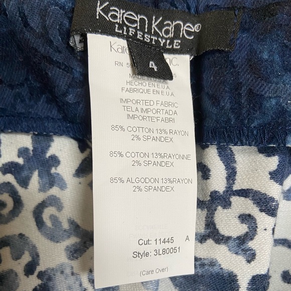 Y2K Karen Kane Stretch Blue Velvet Paisley High Rise Flare Jeans Pants - Picture 3 of 4